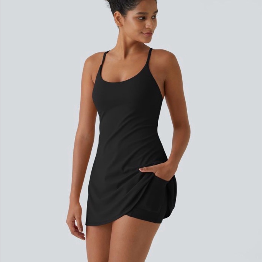NWT HALARA SoftlyZero Plush Backless Active Dress-Easy Peezy Edition (Black | S) - Picture 7 of 9